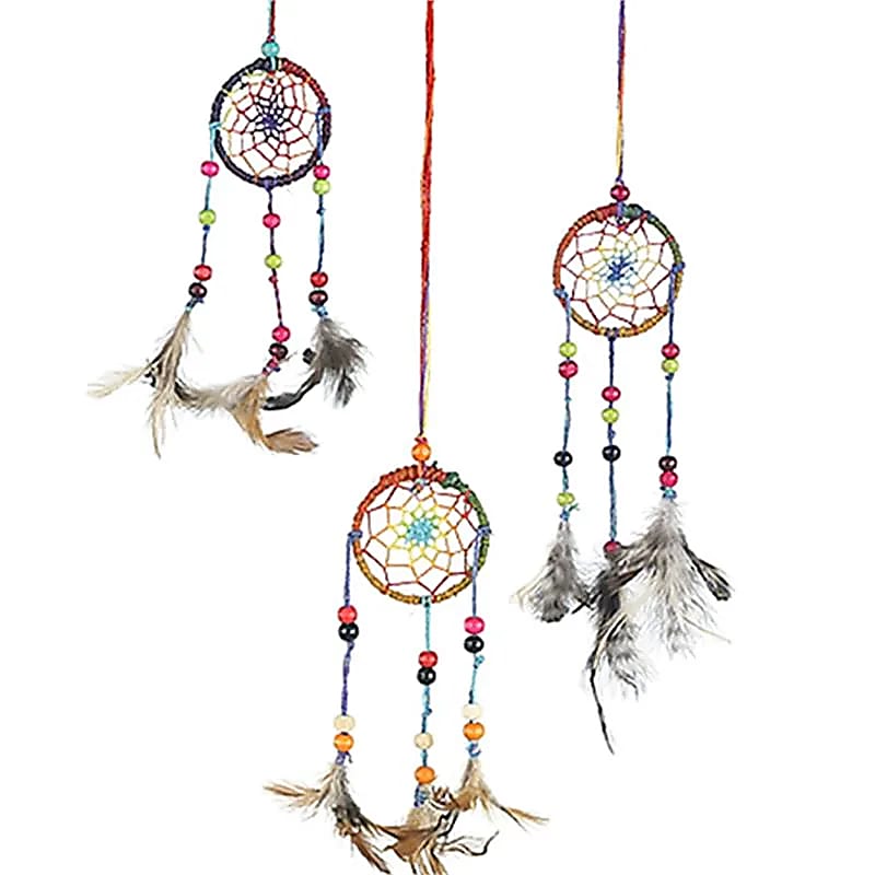 Traumfänger Hanf Regenbogen XS