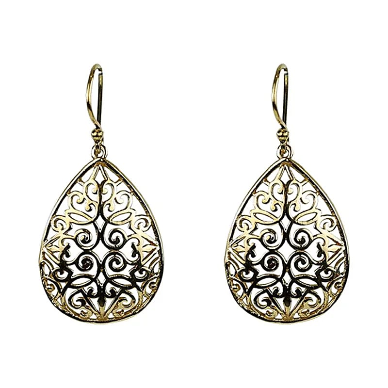 Ohrhänger Tropfenform Messing goldfarbig