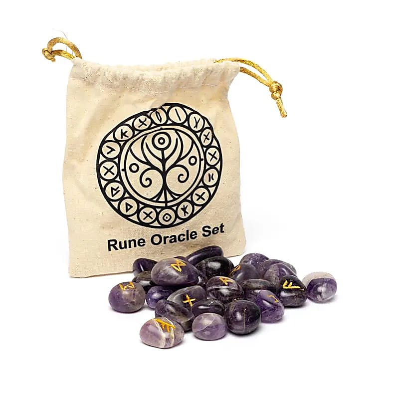 Runen-Orakelset Amethyst im Baumwollbeutel