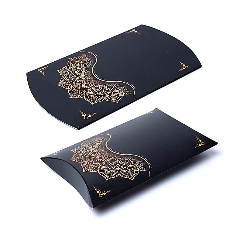 Kissenbox M schwarz gold Mandalablüte