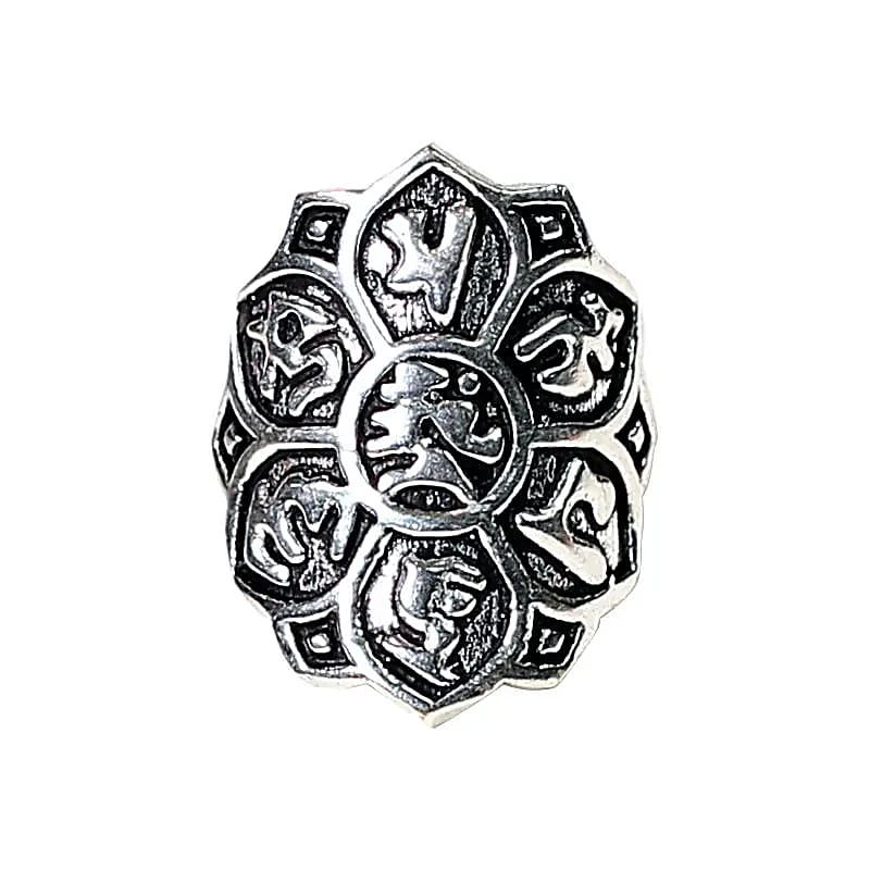 Ring Lotus- Messing - silberfarbig