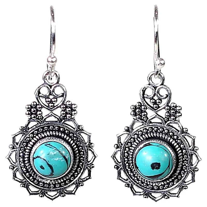 Ohrhänger Bohemian Messing silberfarbig