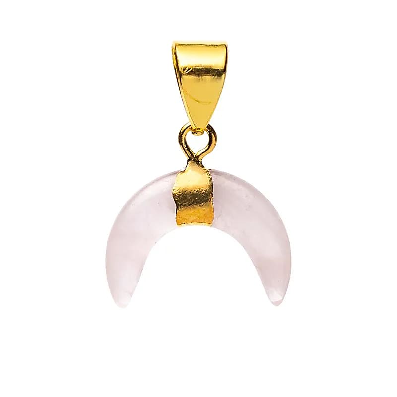 Anhänger Halbmond Rosenquarz