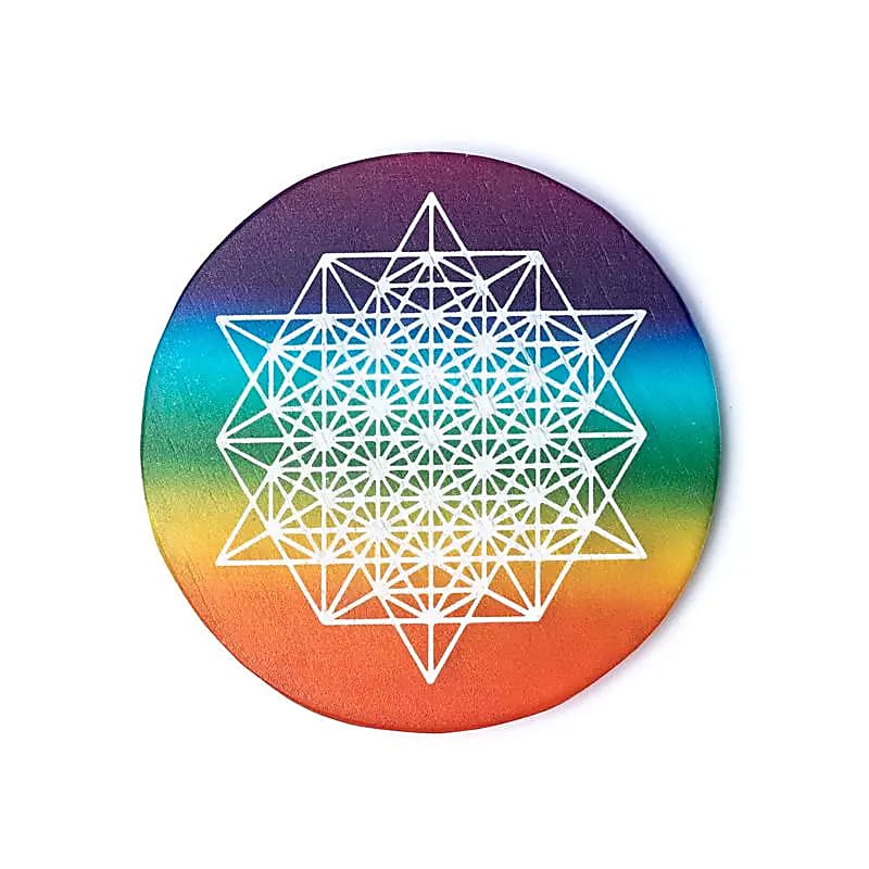 Selenit-Untersetzer 64-Sterne-Tetraeder