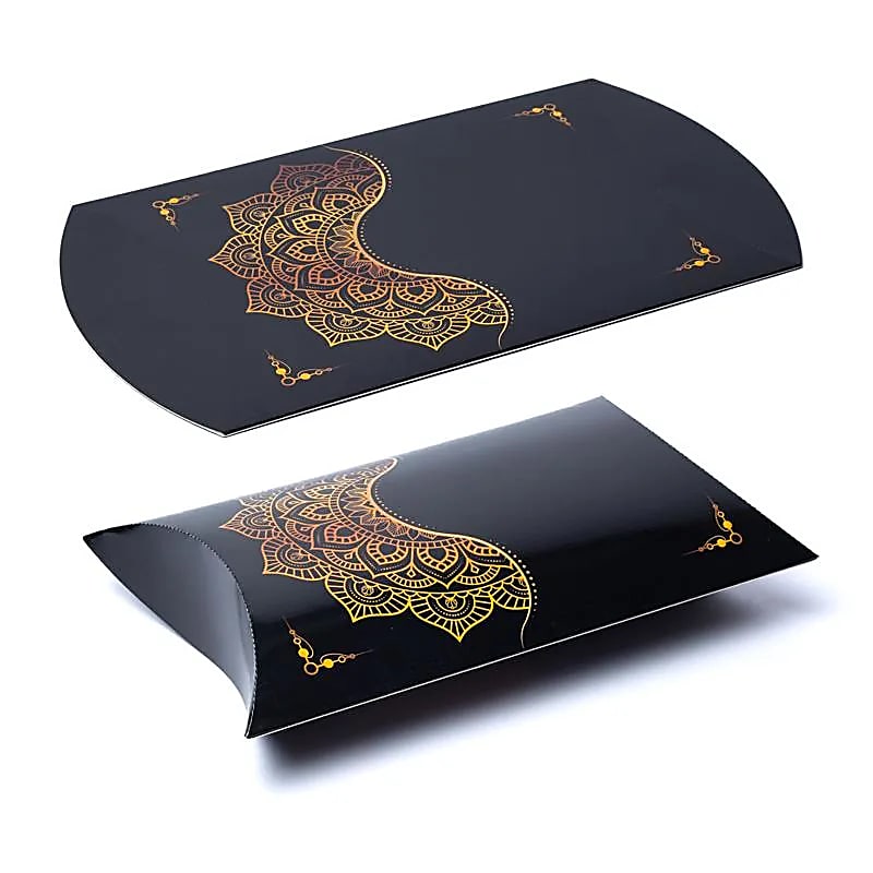 Kissenbox L schwarz gold Mandala Blume
