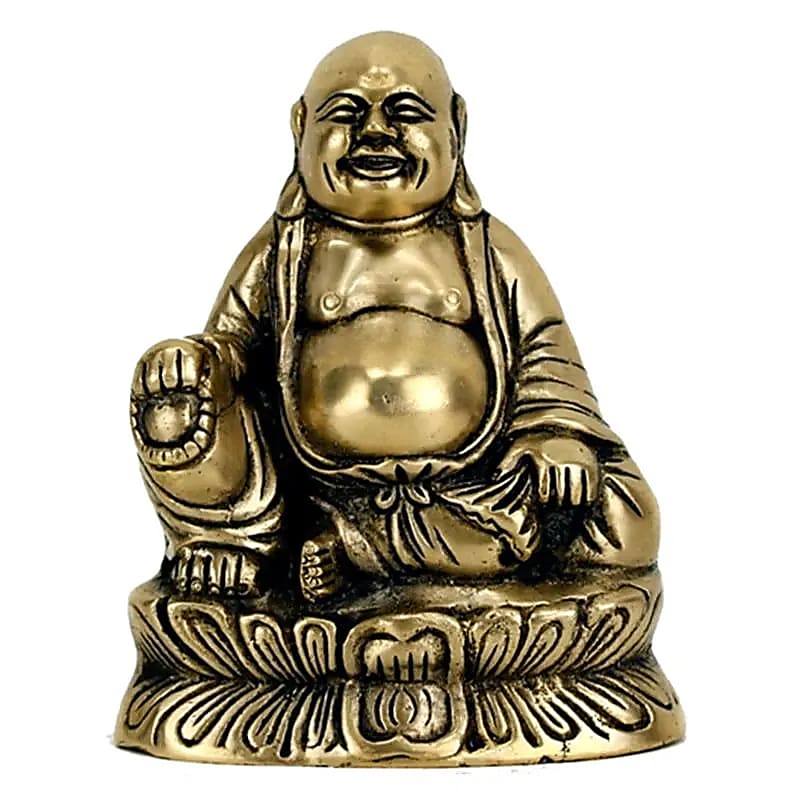 Lachender Buddha Maitreya Statue Messing