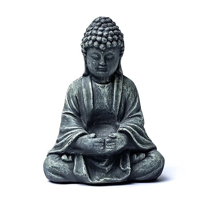 Buddha mit Glas Zement