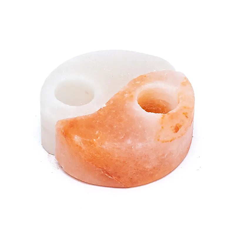 Salzkristall-Teelichhalter Yin Yang