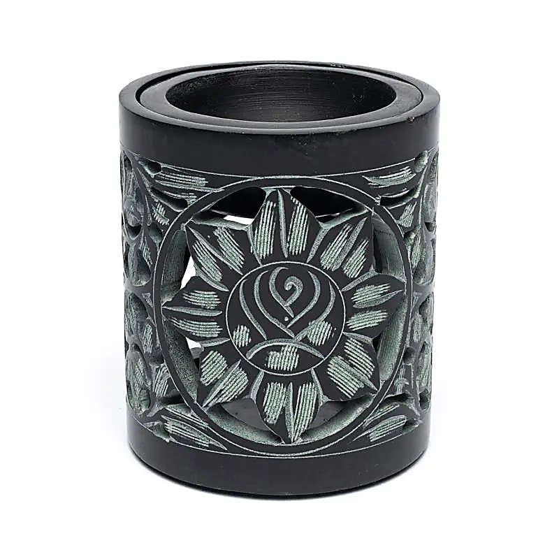 Rauchergefäß - Duftlampe Speckstein schwarz