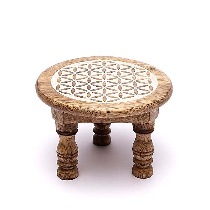 Altartischchen Blume des Lebens weißer Druck