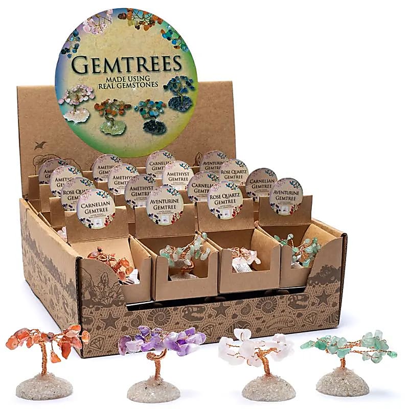 Mini Edelsteinbaum Display mit 32 Stück