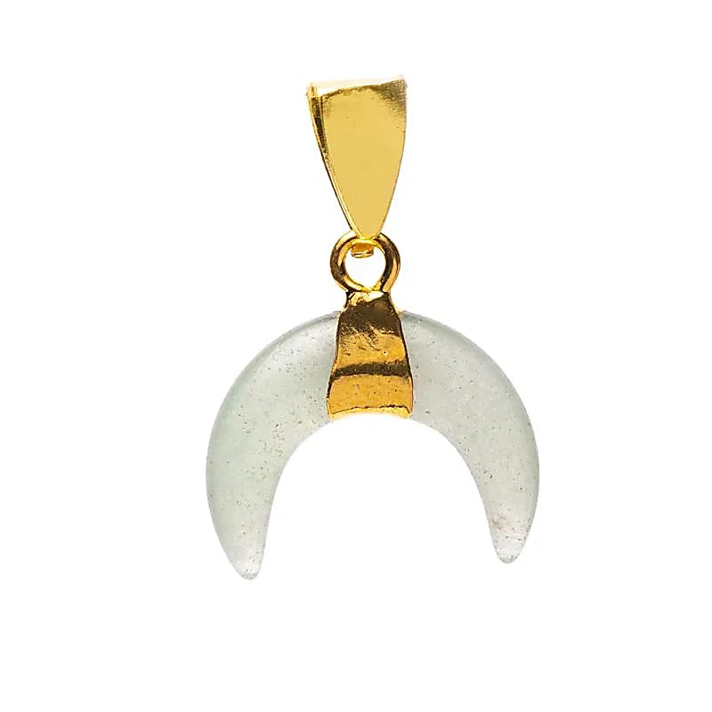 Anhänger Halbmond Grüner Aventurin