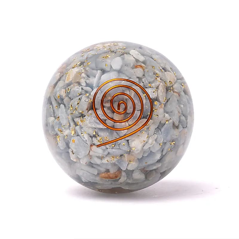 Orgonit Kugel Angelit mit Engelsflügel