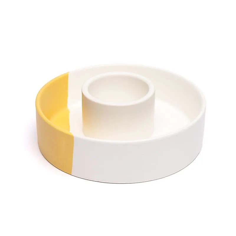 Keramik Smudge-Halter weiß/ocker