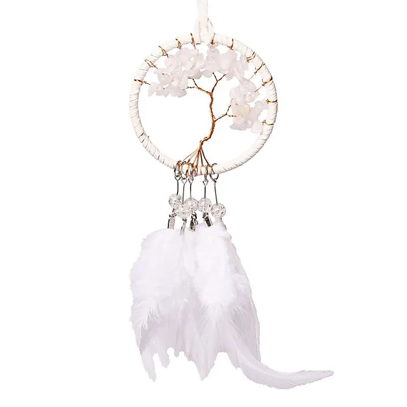 Traumfänger Lebensbaum weißer Jaspis